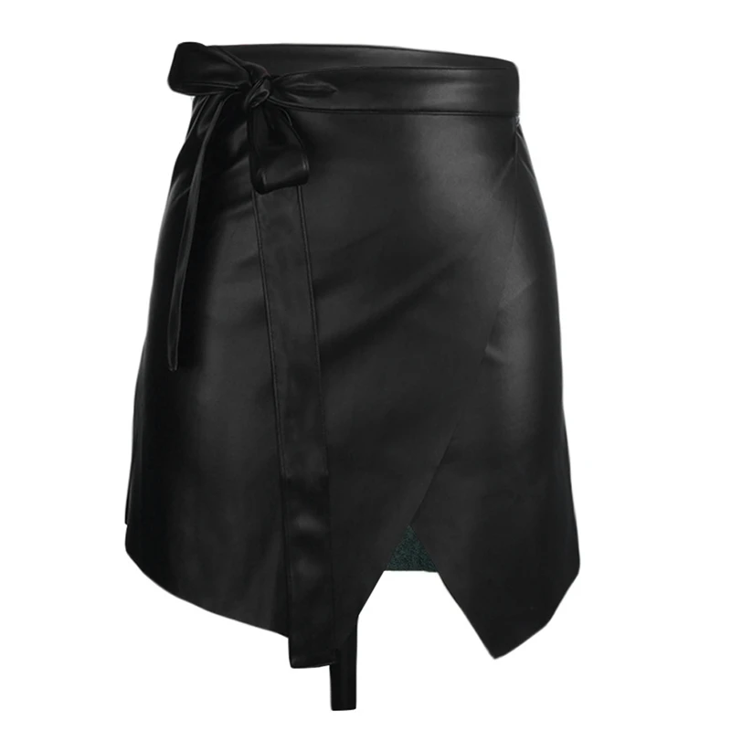 

Women Sexy Solid PU Leather Skirts Office Lady Elegant Pencil Skirt Spring Autumn High Waist Skirt