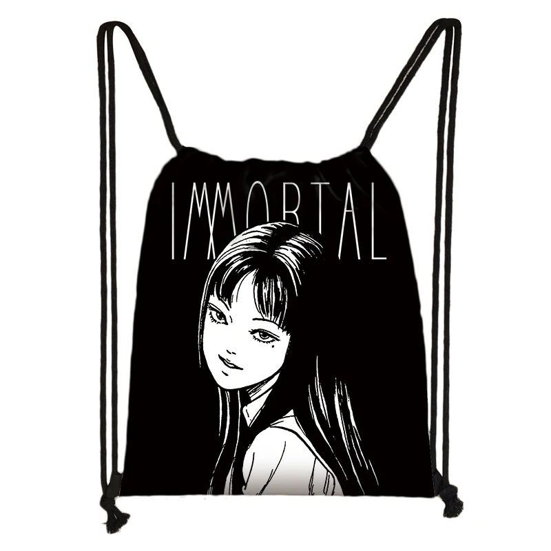 skdmanga13 Horror manga drawstring сумка Junji Ito Женская и мужская сумка для хранения Jorogumo/slug девушка холщовый рюкзак дорожный рюкзак Подростковая сумка - Цвет: skdmanga13