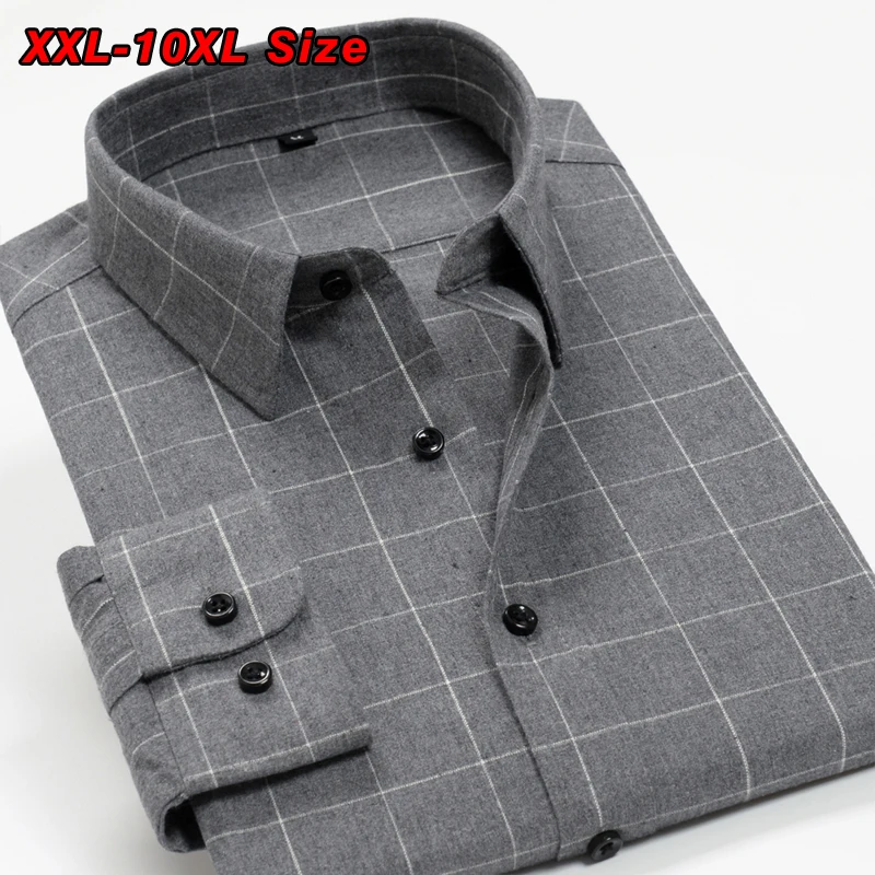 

Мужская рубашка в клетку, с длинным рукавом, свободного покроя