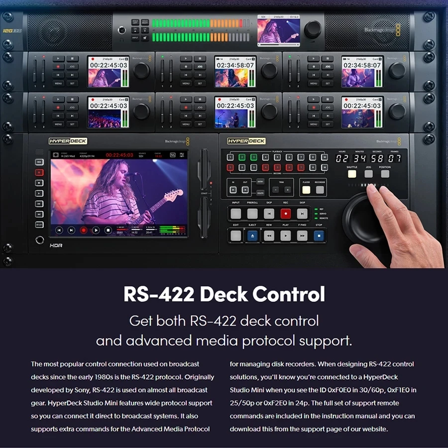 BMD hyperdeck Studio Mini Ultra HD широкополосный двухполосный SDI-рекордер UHD 4K запись и