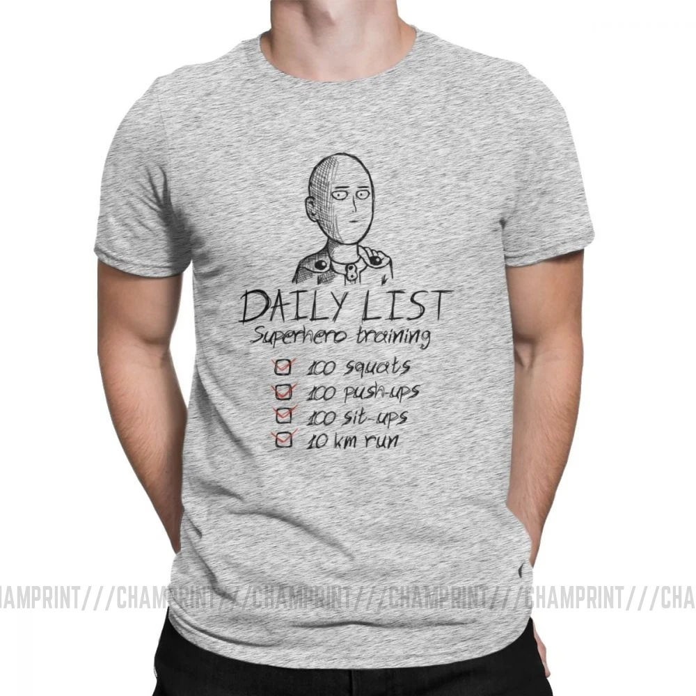 One Punch Man, футболки для мужчин, Saitama OPM Oppai, Аниме Манга, чистый хлопок, футболки, короткий рукав, футболка, одежда с принтом - Цвет: Серый