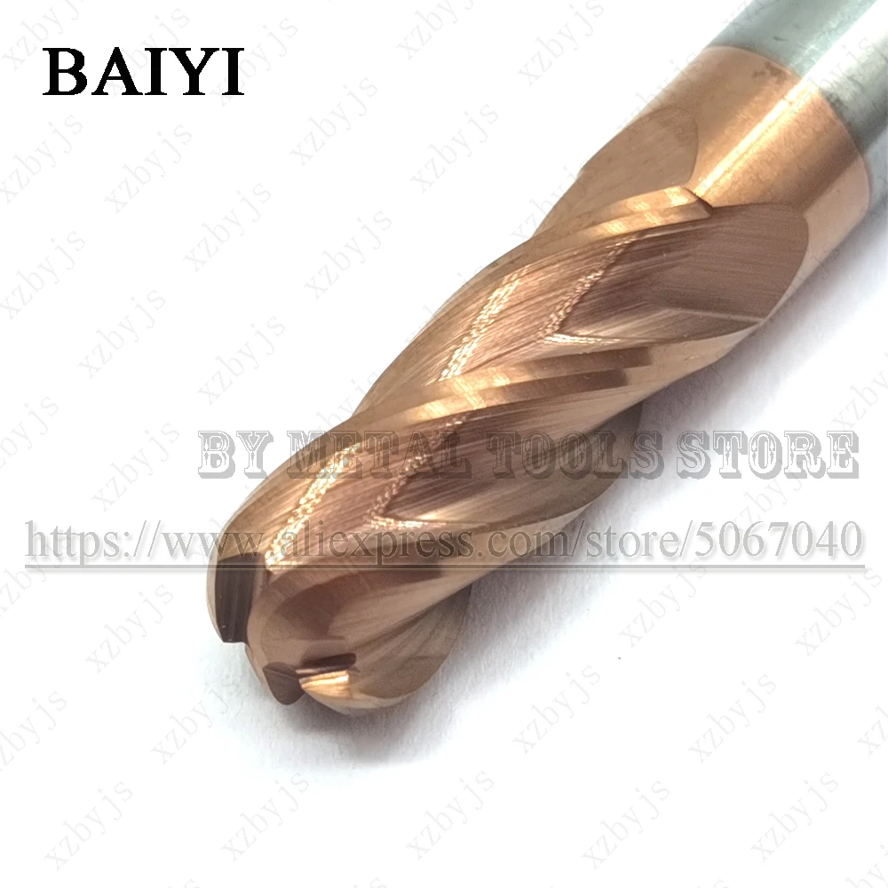 HRC60 Концевая фреза с круглым концом R1 R3 D8 мм d12 4 фланца карбидная покрытием