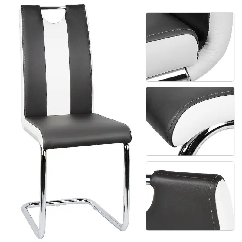 

2pcs Modern Style Bow Dining Chair High-quality Synthetic Leather Chairs Single Hole Backrest Elegant Home Furniture Chair HWC