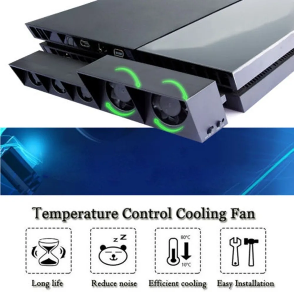 For PS4 console refrigerator cooling fan for PS4 external USB 5-fan Temperature control for Playstation 4 console