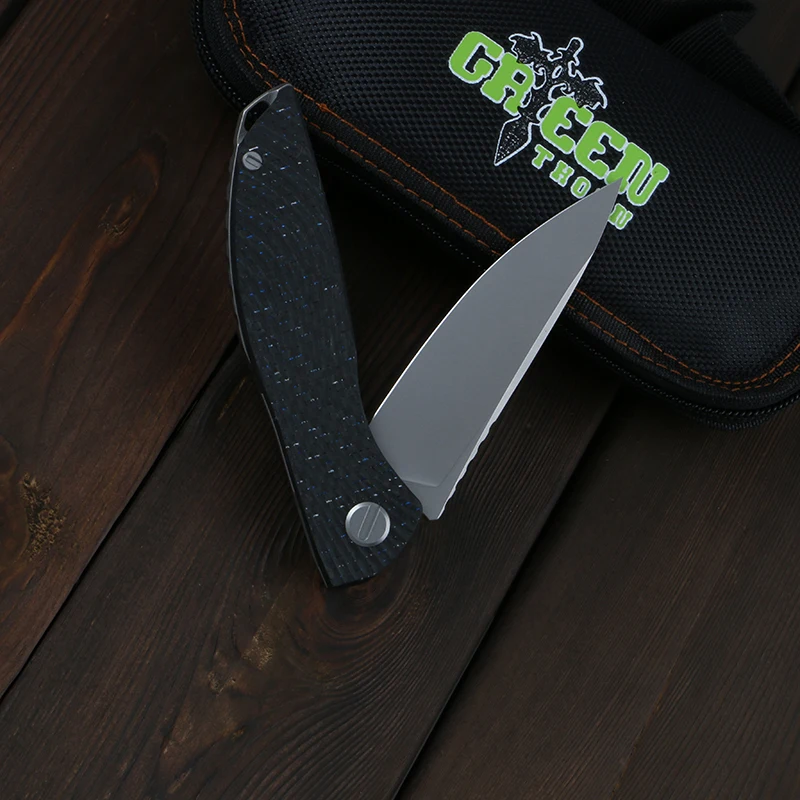 Нож Green Thorn 2020 &quotHatiOn Zero&quot D2 лезвие из углеродного волокна + титановая ручка TC4 для