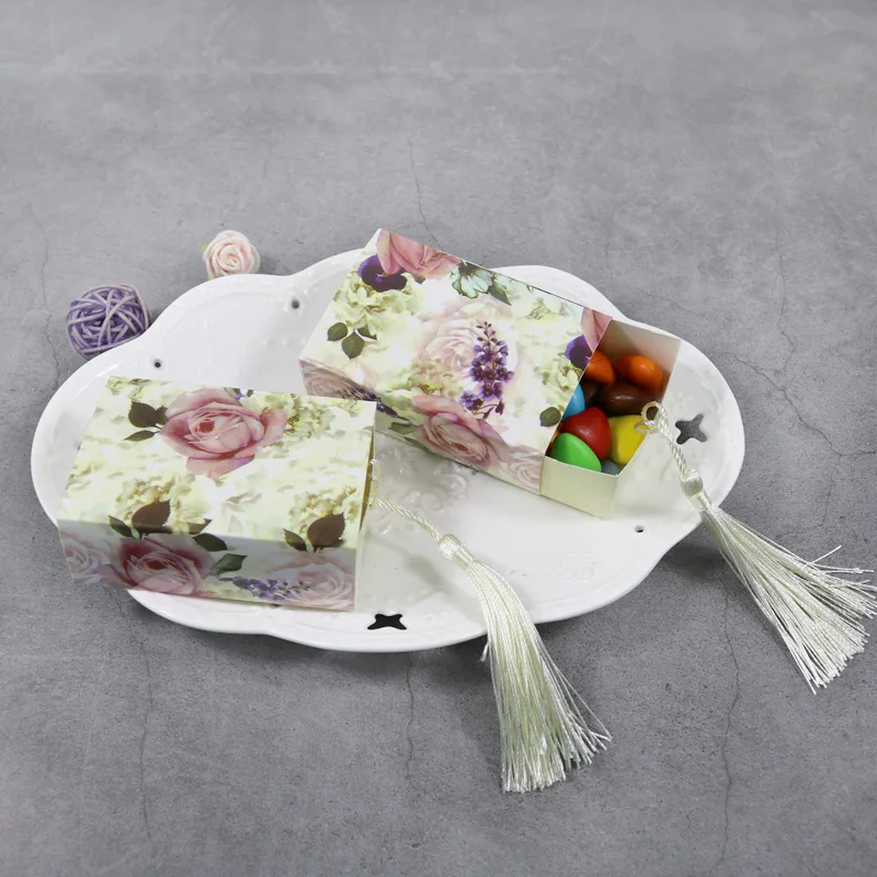 5 шт. подарочные коробки для конфет бумажные пакеты с цветами украшения свадьбы