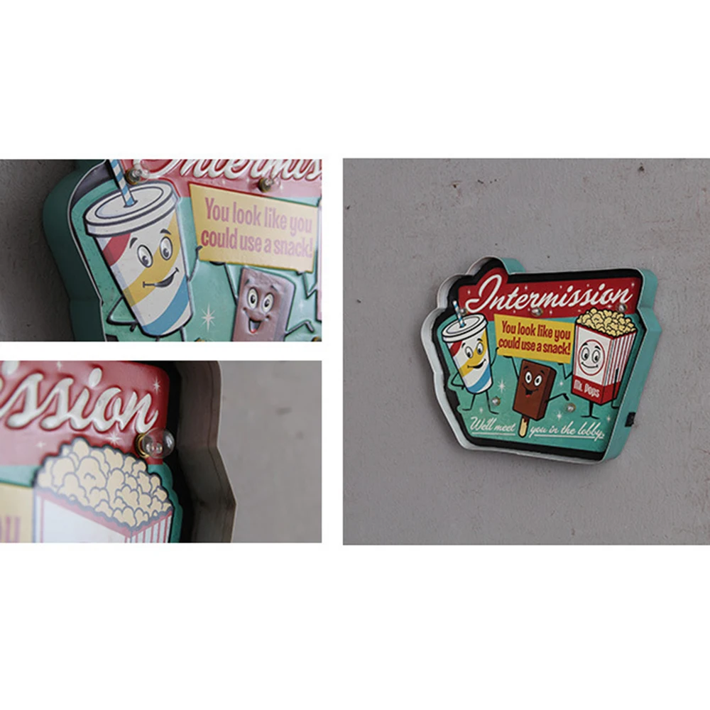 Ретро светодиодный неоновый вывеска винтажный попкорн лед Кока домашний декор