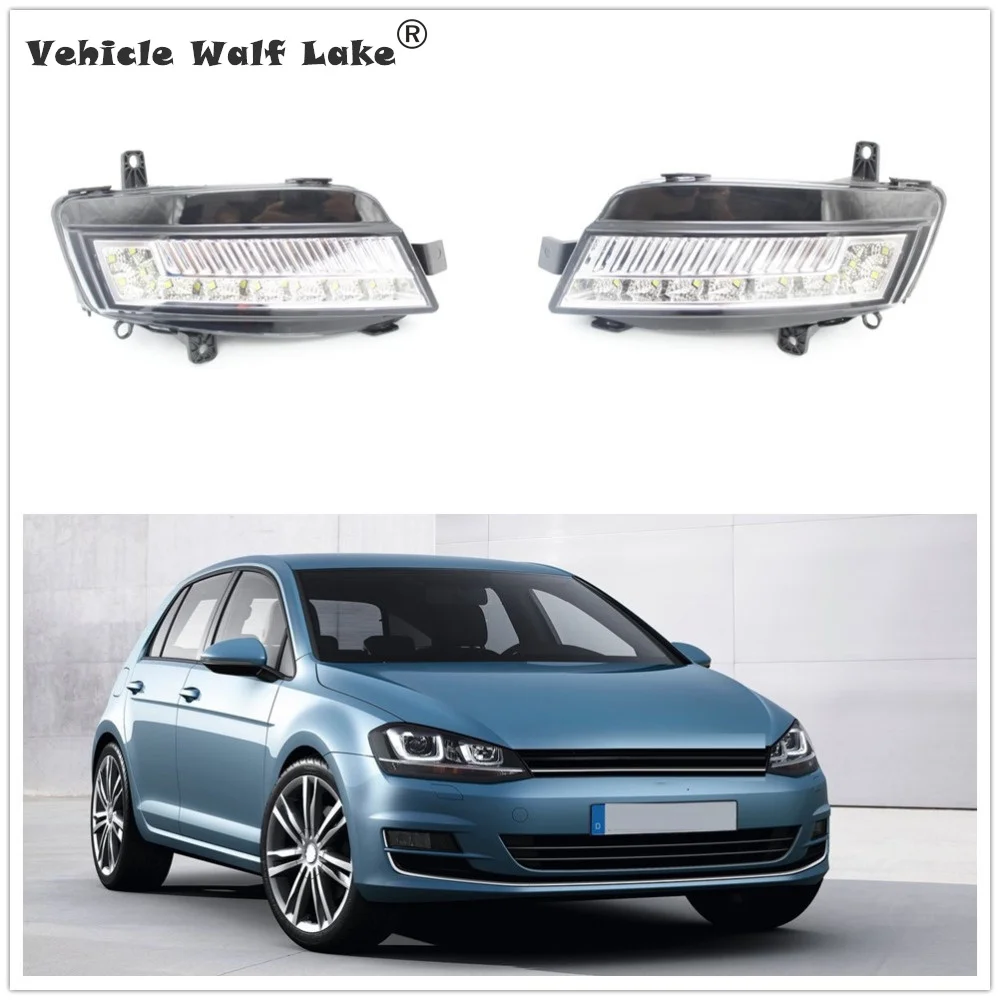 2 шт. светодиодный противотуманная фара для VW Golf 7 A7 MK7 2013 2014 2015 2016 2017 переднего