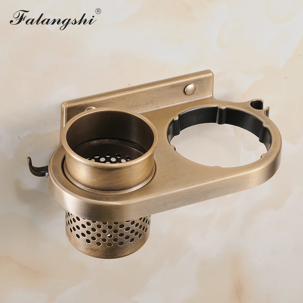 Falangshi алюминиевый фен для ванной комнаты с держателем зубных щеток органайзер