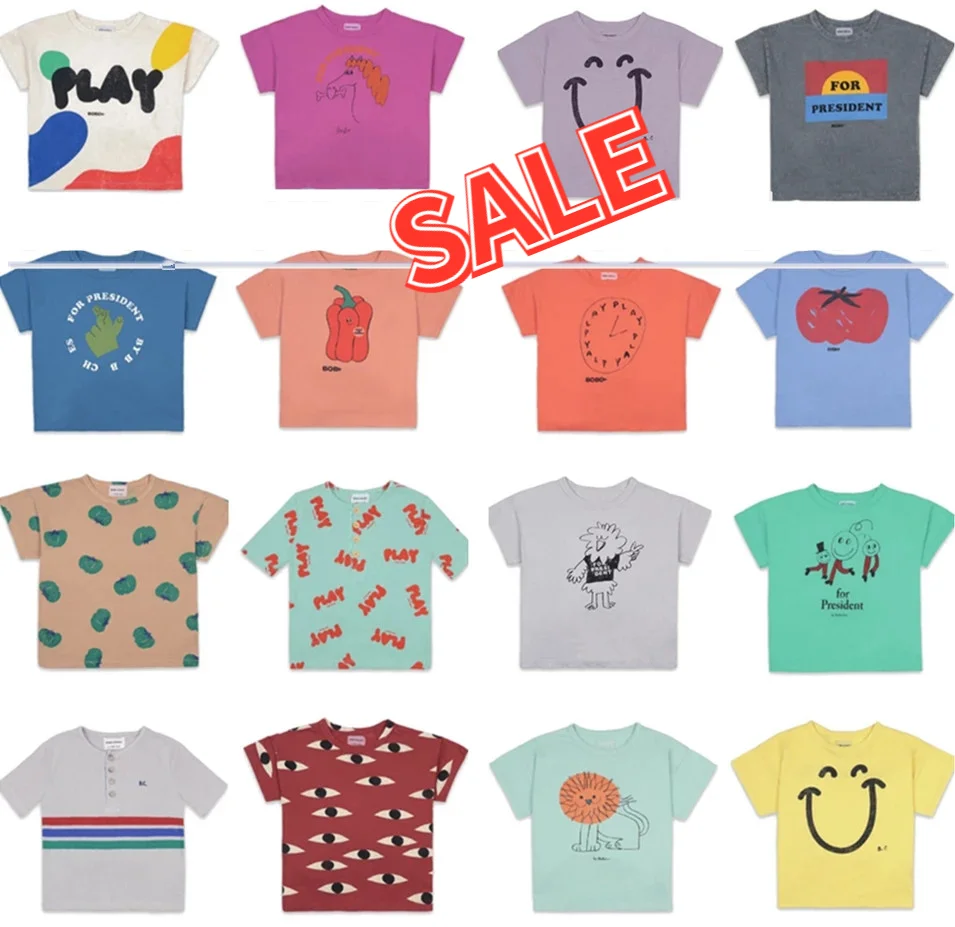 

SALE 2021 New Toddler Boy Girl Fashion Brand T Shirts Baby Cotton O Neck Tops for Summer Strawberry Orange Print Child Tees