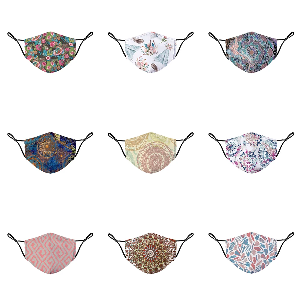 

New Arrivals Unisex Face Mask Fashion Bohemian Style Breathable Cycling Mask Reusable custom print mouth caps