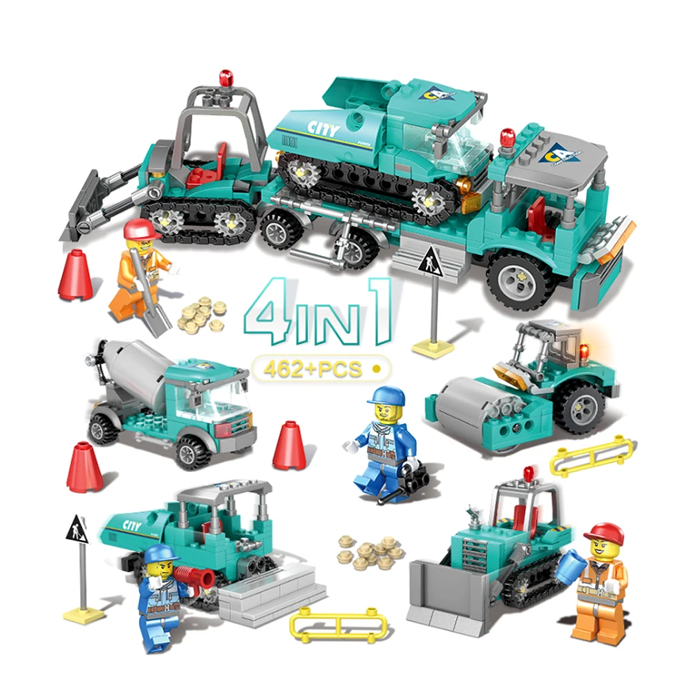 4 в 1 инженерный Грузовик Экскаватор Бульдозер серии автомобиля строительные