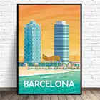 Барселона Путешествия Холст Живопись Художественная печать плакат картина на стену современный минимализм Спальня Гостиная Декор