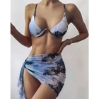 Сексуальное леопардовое пуш-ап бикини 2021 купальник женский купальный Cover Up комплект бикини 3 предмета женский купальник летняя пляжная одежда ванный комплект