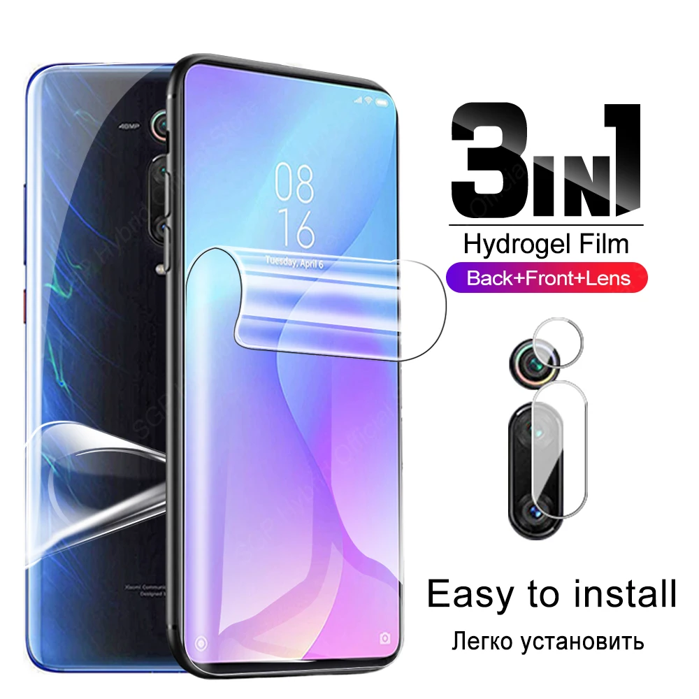 

3в1 Гидрогелевая пленка для экрана для Xiaomi Mi 9 T Pro 9 T Mi9 Se Back Xiaomi9 Lite защитная пленка на объектив mi9t mi9se