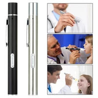 usb rechargeable stainless steel 2 modes led flashlight clip pen mini light portable lamp inspection for dentist camping nursing