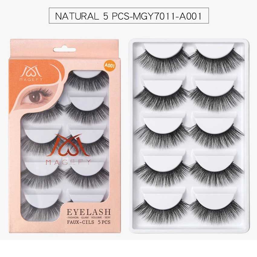 

5/7 Pairs 100% Beauty 3D Mink Fake Eyelashes Handmade Wispy Fluffy Long Lashes Nature Eye Makeup Tools Faux Eye Lashes