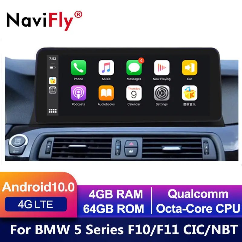 12.3&quot 1920*720 Android 10 Car DVD GPS Player For BMW 5 Series F10 F11 (2011-2016) CIC/NBT Auto Radio Multimedia Navigation 520i - купить