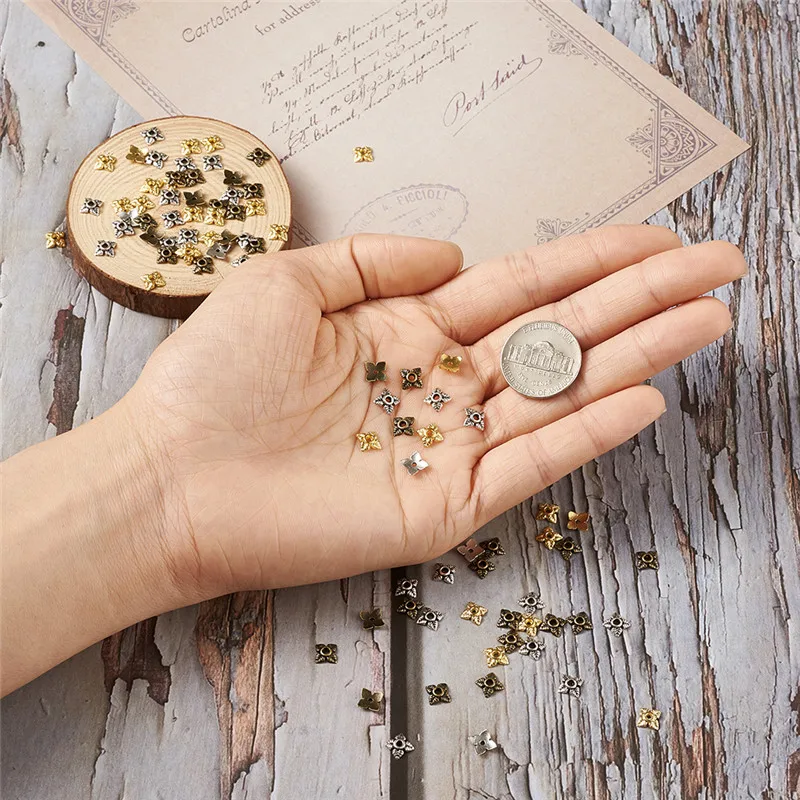 210 шт./компл. смешанные цвета сплава Тибетский Стиль цветок шарик колпачки конус