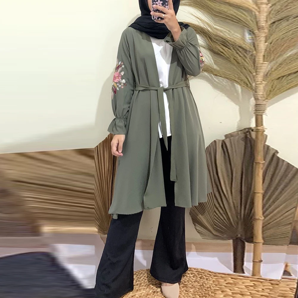 ИД Мубарак короткая открытая абайя индейка кимоно женский кардиган