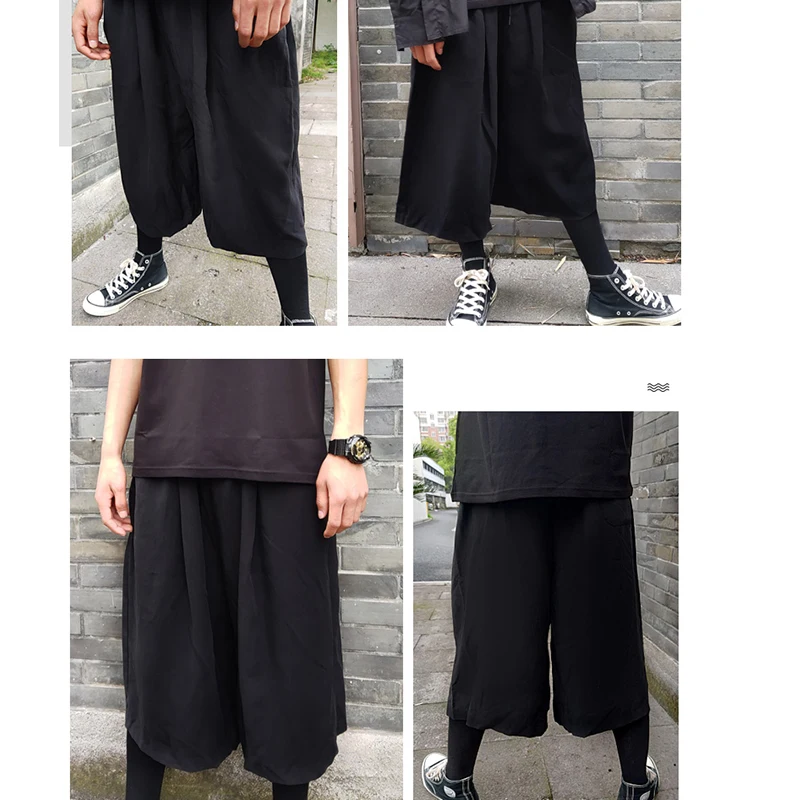 

Shorts summer large loose dark wide Casual Pants Capris Yamamoto skirt pants style leg pants for men and women