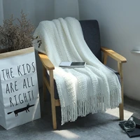 knitted decorative throw blanket with tassel for for sofaofficecampingtravelnap new year christmas decorations for home