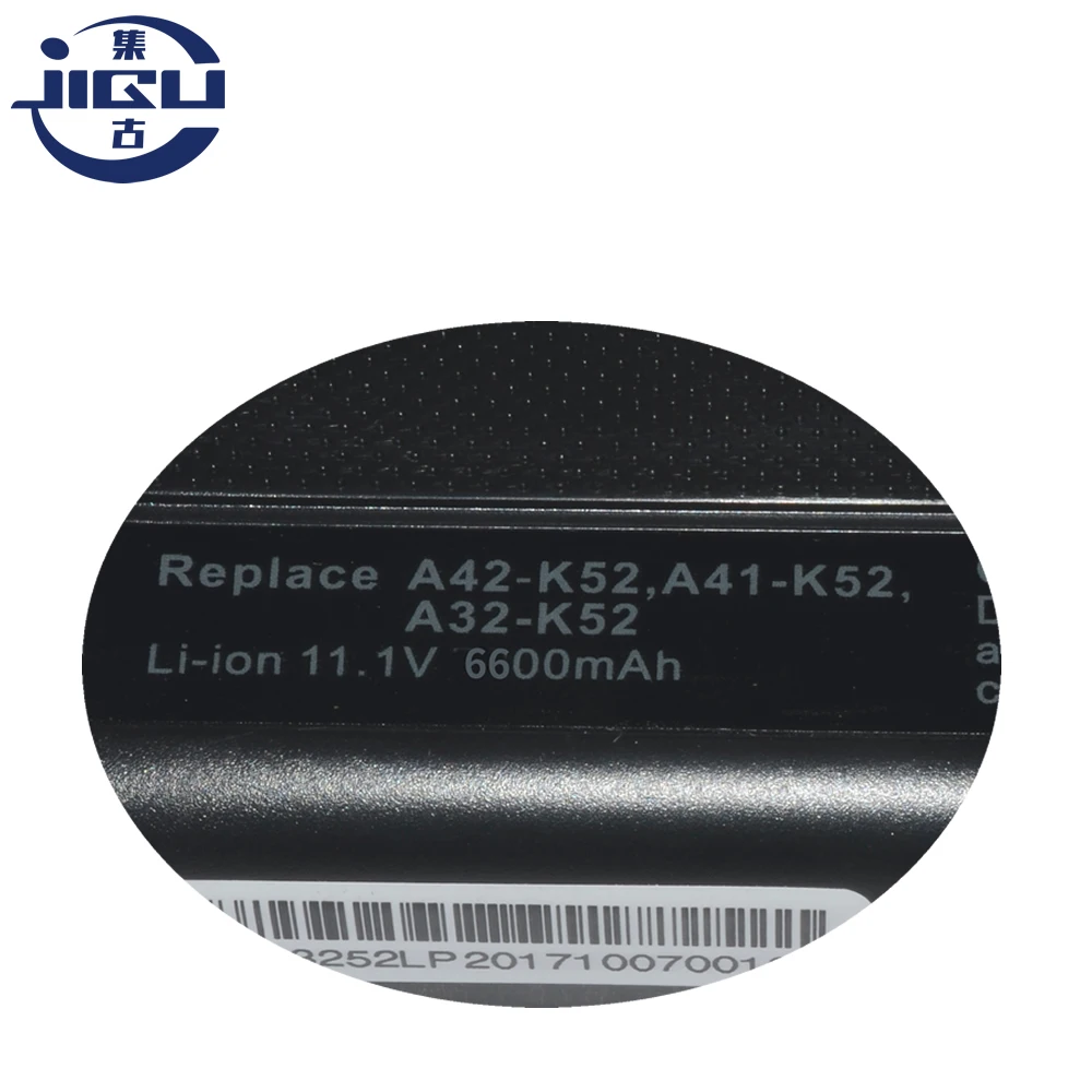 JIGU Новый аккумулятор для ноутбука ASUS K42 K52 A52 A52F A52J 7800 мАч горячая замена