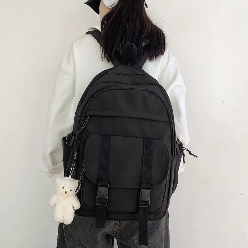 New Pockets Waterproof Nylon Women Backpack Female Large Capacity Mesh Travel Bag College Girl's Schoolbag