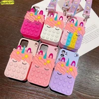 coin purses pop case unicorn fidget toys bubble wallet bags cover for iphone 11 12 13 pro x xs max xr 6 6s 7 8 plus 5 5s se 2020