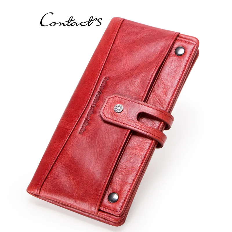 Wallet Genuine Leather Long Multi-function Ladies Wallet Buckle Multi-card Pocket Clutch Card Holder