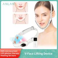 anlan v line face lifting device vibration face massager photon light therapy ems facial lifting belt chin lift home use devices