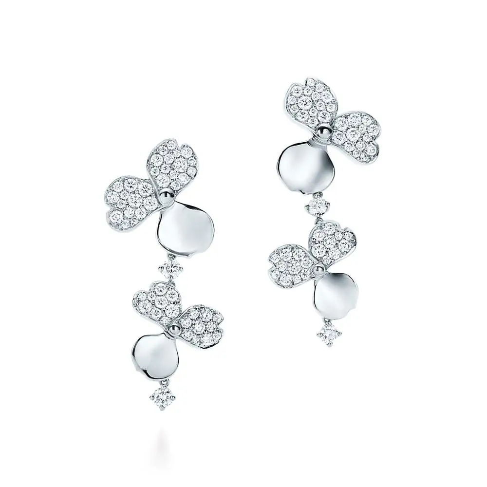 05 High Quality Original 925 Sterling Silver Earrings with Engraved Wedding Banquet Party Elegant Jewelry Free Shipp | Украшения и
