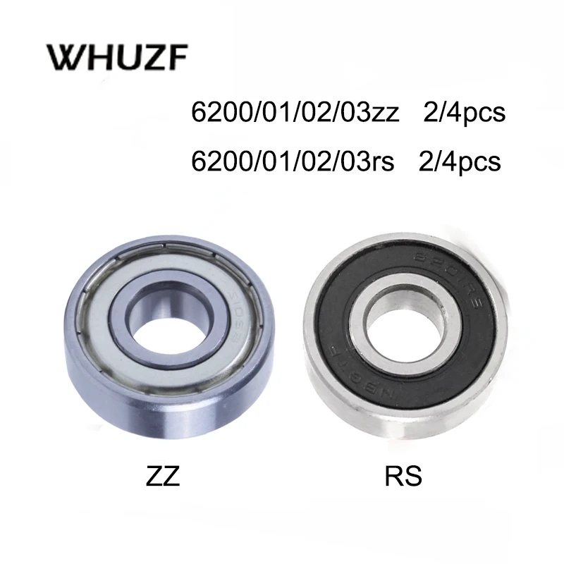 2/4 шт. глубокие шарикоподшипники 6200Z 6201RS 6202zz 6203rs 6204 6205 6206 6207 6208 ZZ 2RS|Подшипники| |