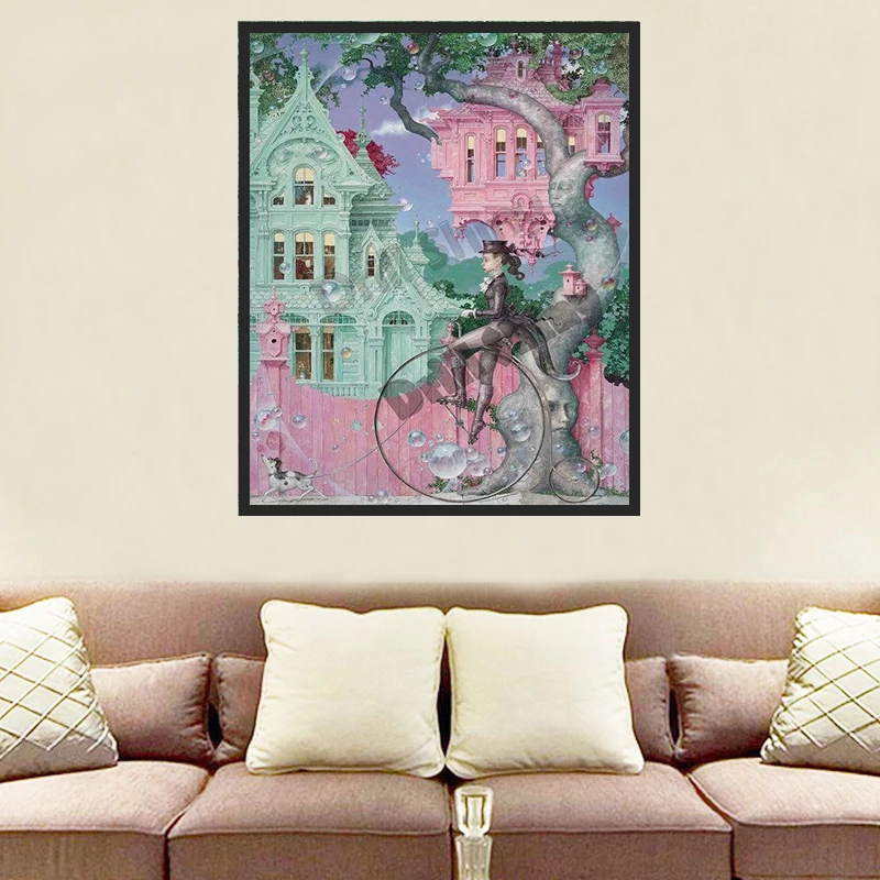 European Architecture 5D Diy Diamond Painting Embroidery Pattern 3d Cross Stitch Kits Drills Floral Wall Stickers Home Decors | Дом и сад