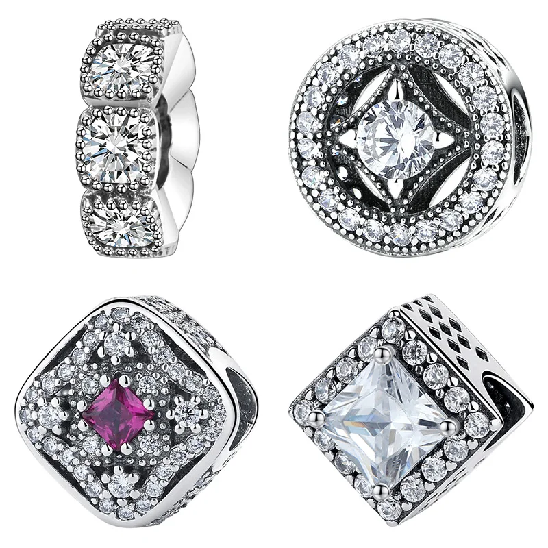 Дизайнерский браслет из стерлингового серебра 925 пробы с плавающими бусинами