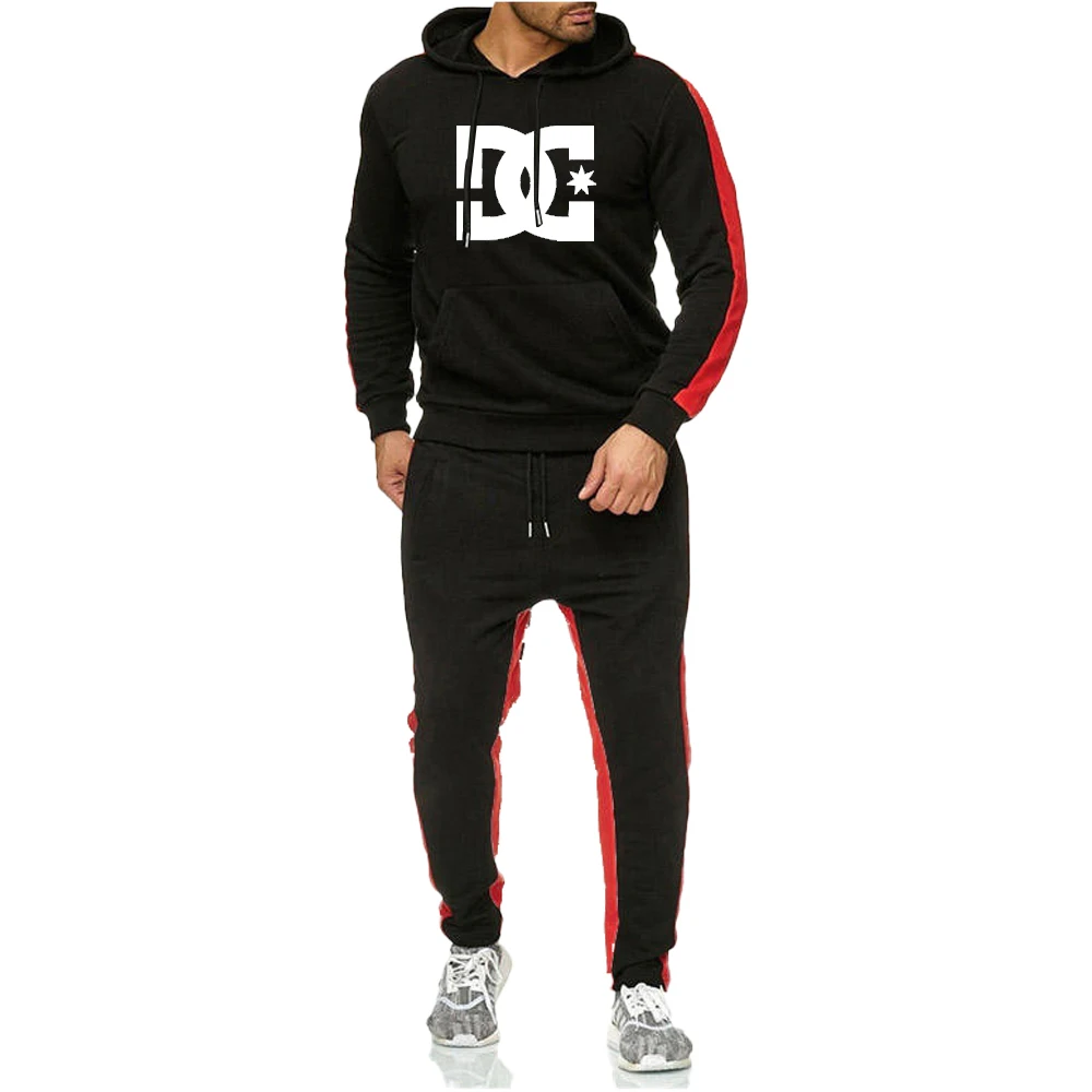 

Новинка 2021, осенне-зимние мужские комплекты, спортивные костюмы с толстовкой и брюками в стиле Харадзюку, повседневный спортивный костюм, б...