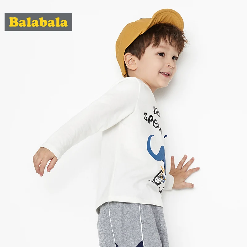 Balabala/футболка с длинными рукавами для мальчиков Детская одежда малышей Сезон