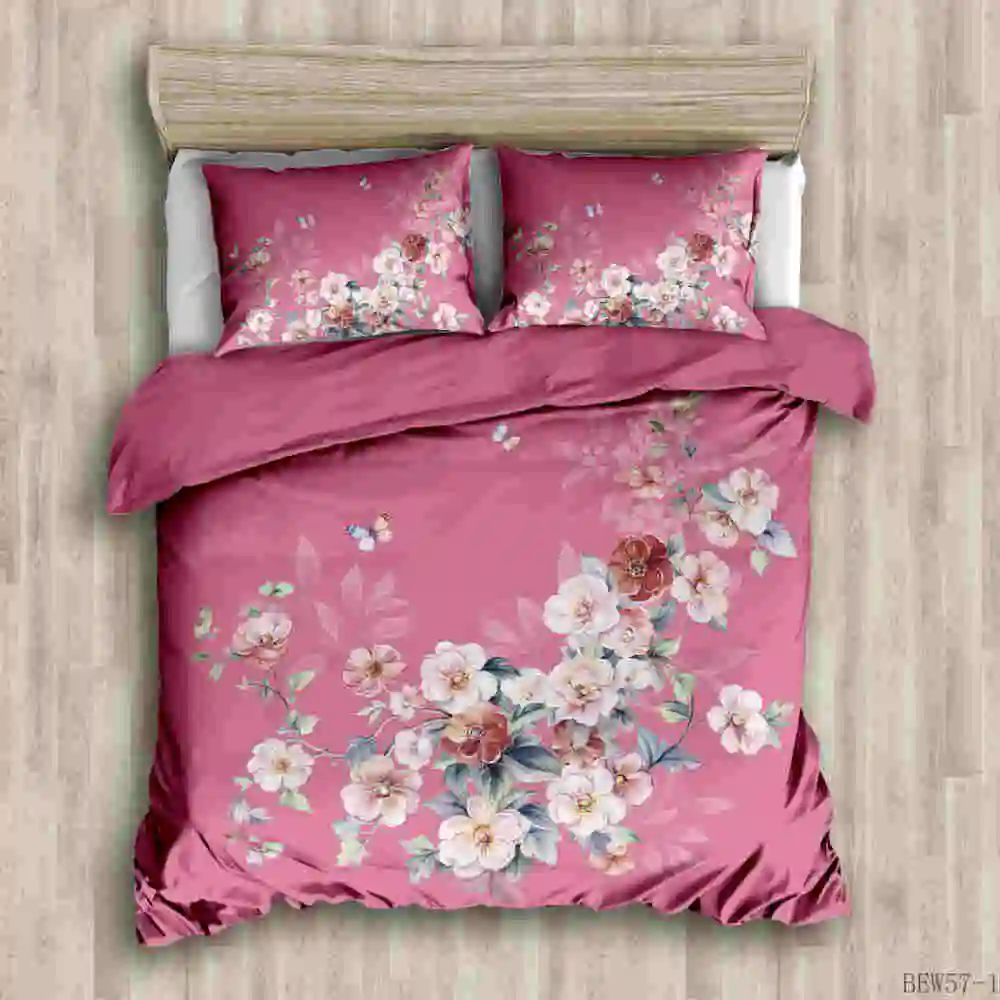 Модный цветочный Комплект постельного белья Розовый пододеяльник размера King Queen