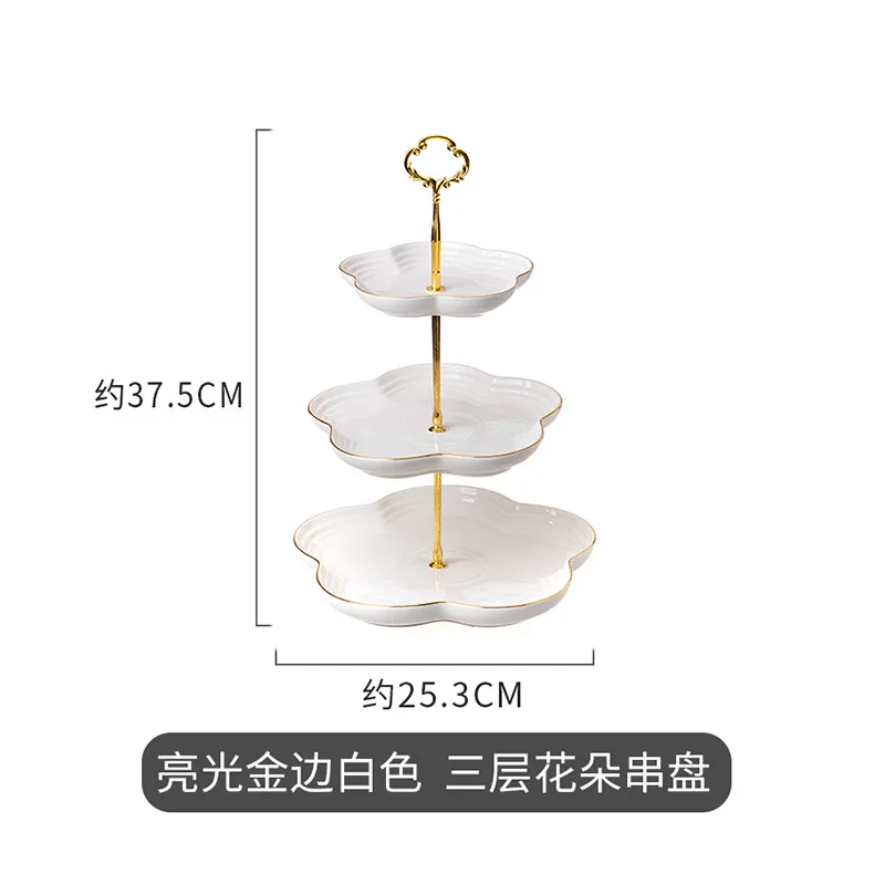 

3 Layers Ceramic Fruit Plates for Home, Party