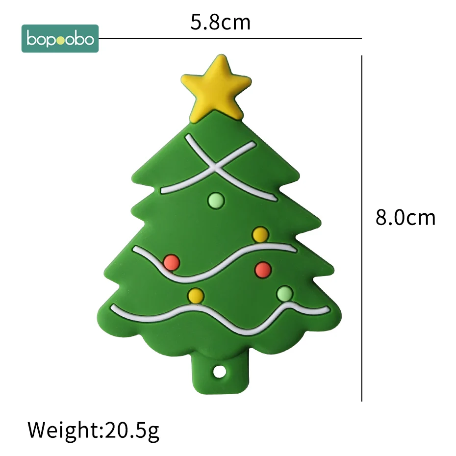 Christmas Tree Bopobo 1 шт. силиконовый Прорезыватель с оленем Sika, силиконовая Подвеска для прорезывания зубов, подарок на Рождество, силиконовые грызуны, детский Прорезыватель - Цвет: Christmas Tree