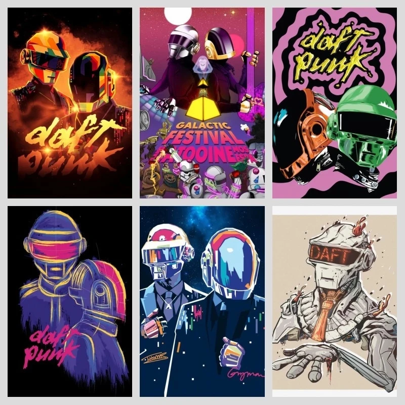 

Designs Daft Punk Canvas Prints Poster Alternative Abstract Art Painting Decorative Paintings For Cafes And Bars Wall Stickers