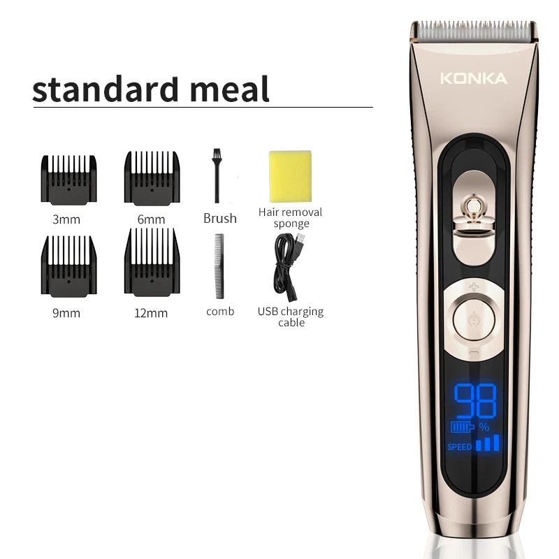 

KONKA Multifunctional Hair Clipper Professional Hair Trimmer Electric Hair Cutting Machine 3 Gear adjustable IPX7 Water Proof