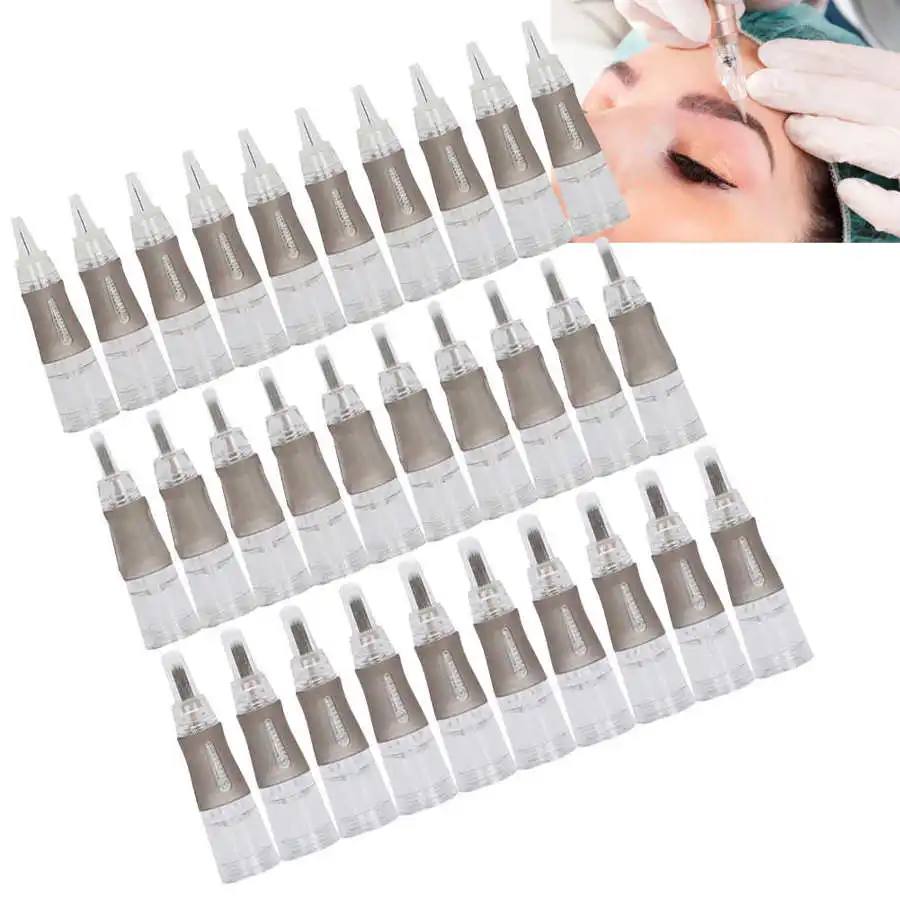 

10pcs Disposable Cartridge Tattoo Needles Semi Permanent Eyebrow Lip Makeup Needles Professional Tattoo Machine Pen Accessories