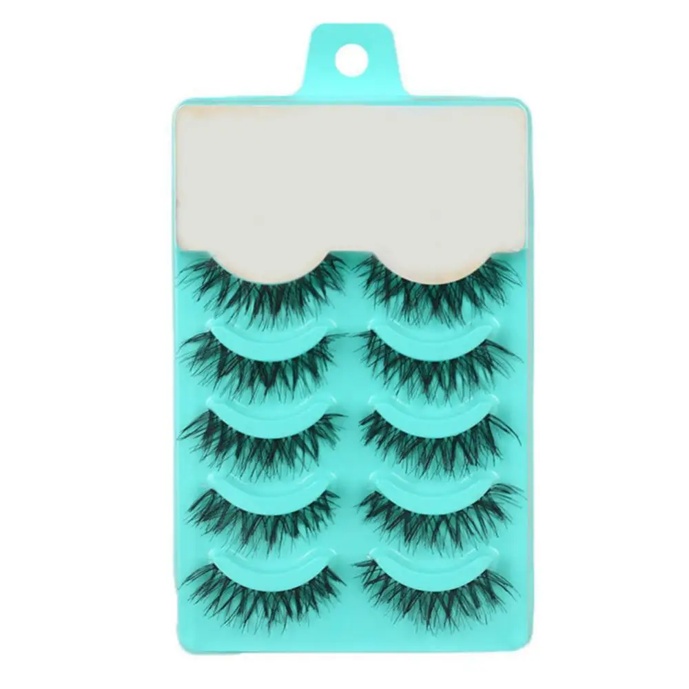 

5 Pairs Black Crossing Eye Lashes Extension Makeup Long Curled False Eyelashes
