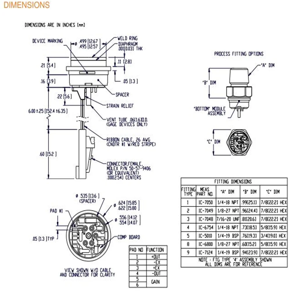 Датчик специальные измерения 85-100A-4R presxdcr ABS 100PSI 316L SS | Электронные компоненты и