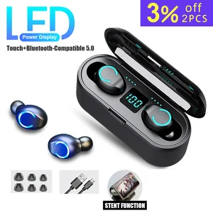 f9 tws earphones wireless headphones 9d hifi stereo earbuds waterproof mini earphones music headsets bluetooth compatible 5 0 free global shipping