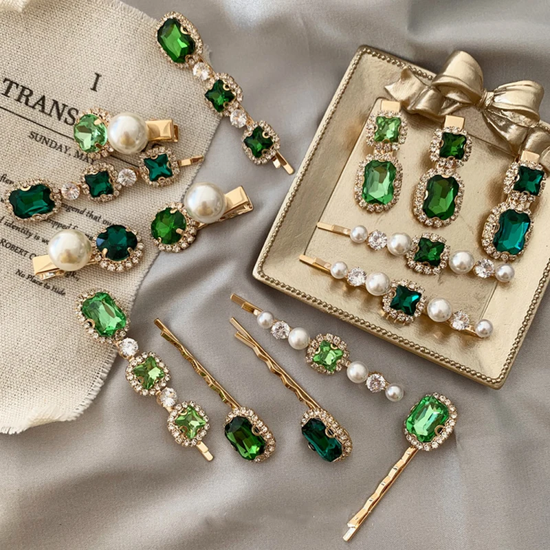 1 компл. Заколка для волос с драгоценным камнем геометрическое украшение