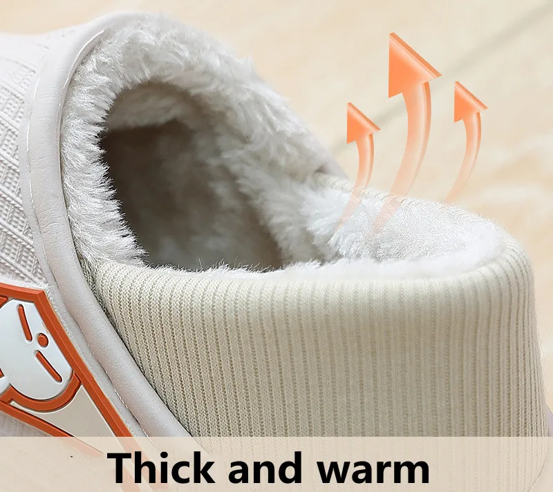 New Women Slippers Winter EVA Waterproof  Couples Non-Slip Thick Sole Cotton Indoor Plush Cotton Outdoor Zapatillas Hombre