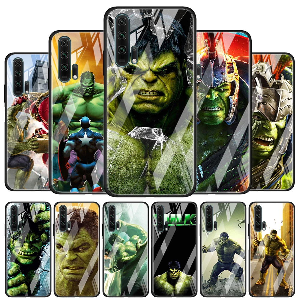 

Hulk marvel hero for Honor 30 20 10 9X Pro Plus Lite 8X Huawei Y8P Y6P Y5P Y9 Y7 Y6 2019 Tempered Glass Phone Case