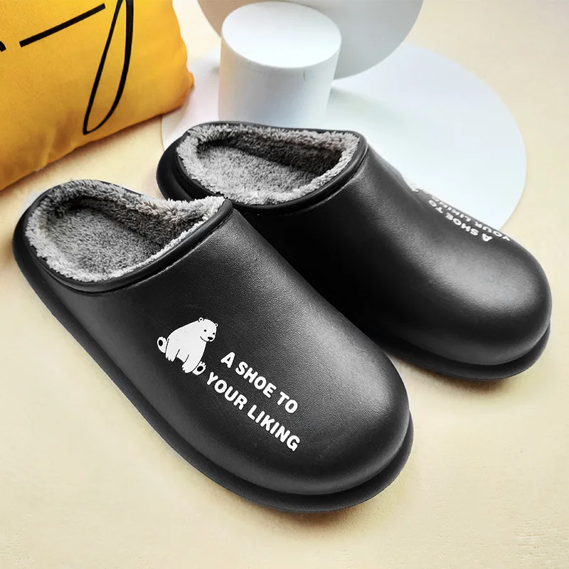 Мужские тапочки Высококачественные зимние из ЭВА Унисекс однотонные с мехом